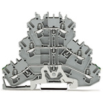 Wago TOPJOB S, 2002 Series Grey Feed Through Terminal Block, 2.5mm², Triple-Level, Push-In Cage Clamp Termination,