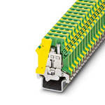 Phoenix Contact USLKG 16-1 Series Green, Yellow Earth Modular Terminal Block, 10mm², Single-Level, Screw Termination