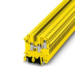 Phoenix Contact UK 5-TWIN YE Series Yellow Feed Through Terminal Block, 4mm², 1-Level, Screw Termination