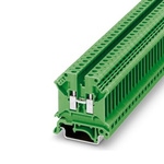 Phoenix Contact UK 5 N GN Series Green Feed Through Terminal Block, 4mm², 1-Level, Screw Termination