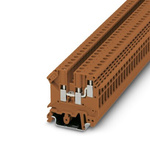 Phoenix Contact UK 5-TWIN BN Series Brown Feed Through Terminal Block, 4mm², 1-Level, Screw Termination