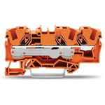 Wago TOPJOB S Series Orange DIN Rail Terminal Block, 6mm², 1-Level, Push In Termination, ATEX, CSA, IECEx