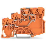 Wago TOPJOB S Series Orange DIN Rail Terminal Block, 1mm², 3-Level, Push-In Cage Clamp Termination