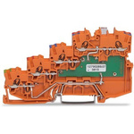 Wago TOPJOB S Series Orange DIN Rail Terminal Block, 1mm², 4-Level, Push-In Cage Clamp Termination