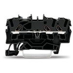 Wago TOPJOB S Series Black DIN Rail Terminal Block, 2.5mm², 1-Level, Push-In Cage Clamp Termination, ATEX, EAC Ex, IECEx