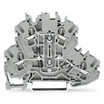 Wago TOPJOB S Series Grey Double Level Terminal Block, 2.5mm², 2-Level, Push In Termination