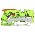 Wago TOPJOB S Series Green, Yellow Earth Terminal Block, 10mm², 1-Level, Push In Termination, ATEX, IECE