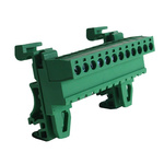 CAMDENBOSS CTBPD96HG Series Green DIN Rail Terminal Block, 2.5mm², 1-Level, Screw Termination