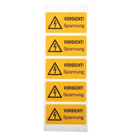 Idento Self-Adhesive VORSICHT! Spannung Hazard Warning Sign (German)