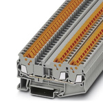 Phoenix Contact QTC 1.5-TWIN Series Grey Feed Through Terminal Block, 0.25 → 1.5mm², Single-Level, Quick Connect