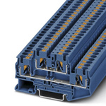 Phoenix Contact PTTB 4 BU Series Blue Feed Through Terminal Block, 0.2 → 6mm², Double-Level, Push In Termination