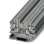 Phoenix Contact UT 4-QUATTRO HV Series Grey DIN Rail Terminal Block, Single-Level, Screw Termination