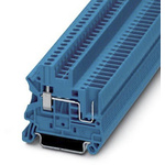 Phoenix Contact UT 2.5/1P BU Series Blue Feed Through Terminal Block, Single-Level, Screw Termination