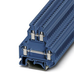 Phoenix Contact UKK 3 BU Series Blue Feed Through Terminal Block, Double-Level, Screw Termination