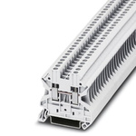 Phoenix Contact UT 2.5 WH Series White Feed Through Terminal Block, Single-Level, Screw Termination