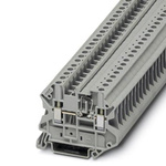 Phoenix Contact UT 4-DIO/R-L Series Grey DIN Rail Terminal Block, Single-Level, Screw Termination