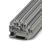 Phoenix Contact STTB 2.5-DIO/O-U Series Grey DIN Rail Terminal Block, Double-Level, Spring Clamp Termination
