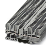 Phoenix Contact ST 2.5-QUATTRO/4P Series Grey DIN Rail Terminal Block, Single-Level, Spring Clamp Termination