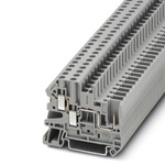 Phoenix Contact UT 4-TWIN/ 1P Series Grey Feed Through Terminal Block, Single-Level, Screw Termination