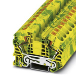 Phoenix Contact PT 16 N-PE Series Green/Yellow Earth Terminal Block, Single-Level, Push In Termination