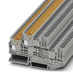 Phoenix Contact QTTC 1.5 Clipline Series Grey Double Level Terminal Block, Double-Level, Plug In Termination