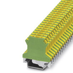 Phoenix Contact USLKG 2.5 Series Green, Yellow Earth Terminal Block, Single-Level, Screw Termination