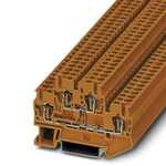 Phoenix Contact STTB 2.5 Clipline Series Orange Double Level Terminal Block, Double-Level, Spring Clamp Termination