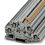 Phoenix Contact STTBS 4 Clipline Series Grey Knife Disconnect Terminal Block, 0.08 → 6mm², Double-Level, Spring