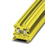 Phoenix Contact UT 2.5 YE Series Yellow Feed Through Terminal Block, 5.2mm², Single-Level, Screw Termination