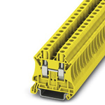Phoenix Contact UT 6 YE Series Yellow Feed Through Terminal Block, 8.2mm², Single-Level, Screw Termination