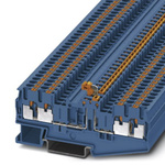 Phoenix Contact PT 2.5-QUATTRO-MTB BU Series Blue Knife Disconnect Terminal Block, 2.5mm², Single-Level, Push In