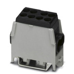 Phoenix Contact UDB 2X25/16 BK Series Black Non-Fused DIN Rail Terminal, Single-Level, Screw Termination