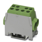 Phoenix Contact UDB 2X35/25 GN Series Green Non-Fused DIN Rail Terminal, Single-Level, Screw Termination
