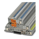 Phoenix Contact UTI 2.5-PE/L/NT Series Grey DIN Rail Terminal Block, 0.2 → 4mm², Triple-Level, Screw Termination