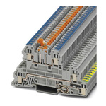 Phoenix Contact UTI 2.5-PE/L/NTB Series Grey Earth Terminal Block, Triple-Level, Screw Termination