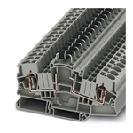 Phoenix Contact STME 6-DIO/L-R HV Series Grey Component Terminal Block, Single-Level, Spring Clamp Termination