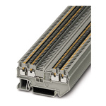 Phoenix Contact PT 1.5/S-QUATTRO-U Series Grey Feed Through Terminal Block, Single-Level, Push In Termination