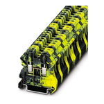 Phoenix Contact UT 4-FE Series Black, Yellow Feed Through Terminal Block, Single-Level, Screw Termination