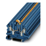 Phoenix Contact UT 4-QUATTRO-MT BU Series Blue Knife Disconnect Terminal Block, 0.14 → 6mm², Single-Level, Screw