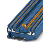 Phoenix Contact PT 1.5/S-QUATTRO-MT BU Series Grey DIN Rail Terminal Block, Push In Termination