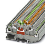 Phoenix Contact CLIPLINE PTT Series Grey DIN Rail Terminal Block, Push In Termination