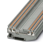 Phoenix Contact CLIPLINE PT Series Grey DIN Rail Terminal Block, Push In Termination