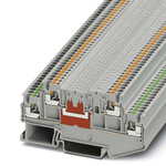 Phoenix Contact PTT 1.5/S-2L Series Grey DIN Rail Terminal Block, Push In Termination