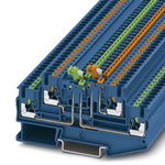 Phoenix Contact PTT 2.5-2MT BU Series Grey DIN Rail Terminal Block, Push In Termination