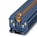 Phoenix Contact UDK 4-MTK-P/P BU Series Blue Disconnect Terminal Block, Single-Level, Screw Termination
