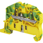 Entrelec ZK2.5 Series Green, Yellow Standard Din Rail Terminal, 2.5mm², Single-Level, Spring Clamp Termination