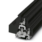 Phoenix Contact UKKB5-PE BK Series Black, Yellow Din Rail Terminal, Double-Level, Screw Termination