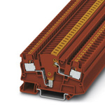 Phoenix Contact PTME 4 RD Series Red Disconnect Terminal Block, Single-Level, Push In Termination