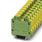 Phoenix Contact UT 16-PE/S Series Green, Yellow Din Rail Terminal, Single-Level, Screw Termination
