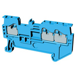 Omron XW5T Series Blue Non-Fused DIN Rail Terminal, 1.5mm², Single-Level, Push In Termination